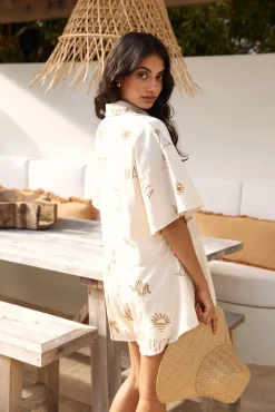 Muy Caliente Romper Beige