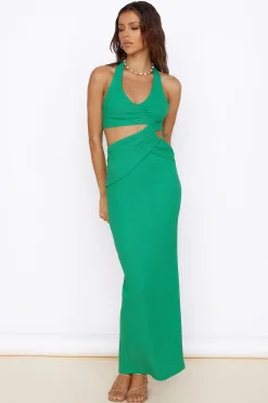 New Found Purpose Maxi Dress Green