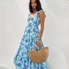 Nightfall Blooms Maxi Dress Blue