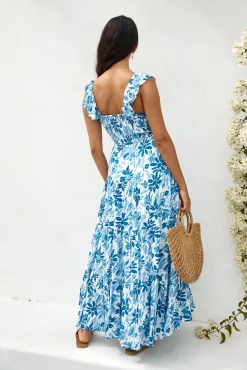 Nightfall Blooms Maxi Dress Blue