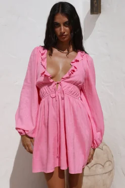 No Need To Talk Dress Pink
