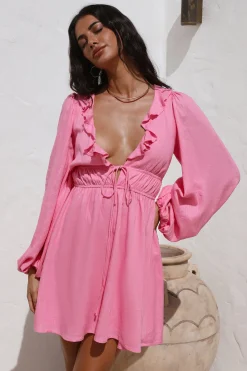 No Need To Talk Dress Pink