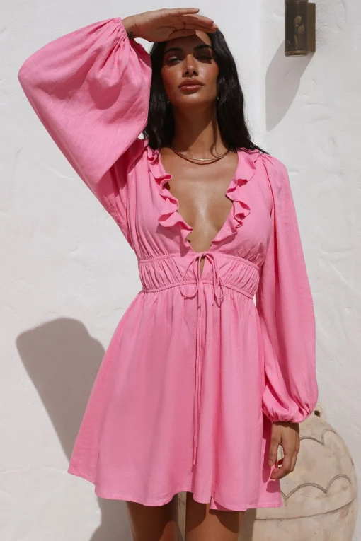 No Need To Talk Dress Pink