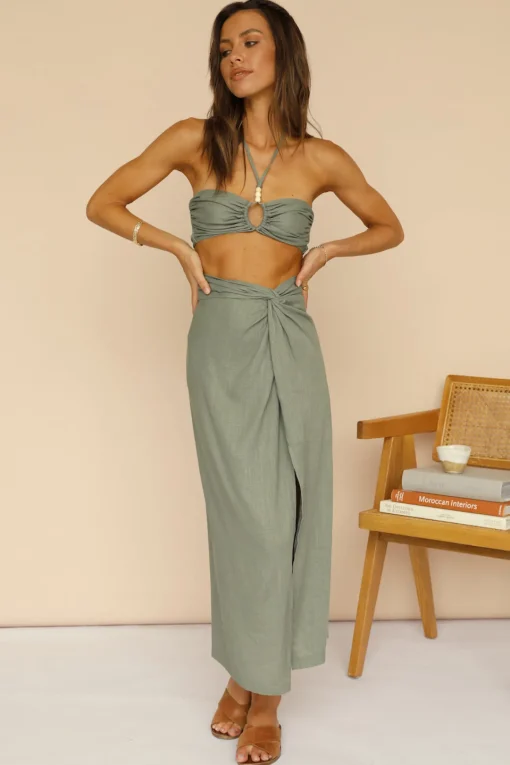 Nothing Has Changed Maxi Skirt Olive