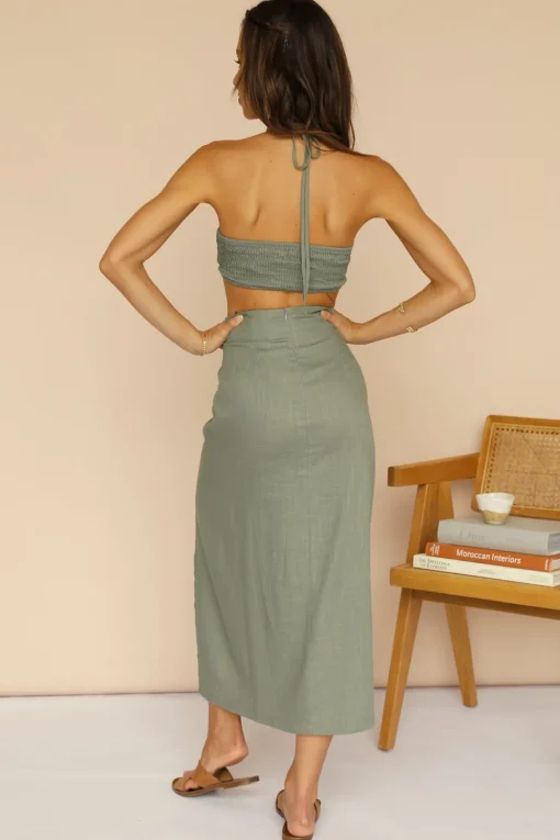 Nothing Has Changed Maxi Skirt Olive