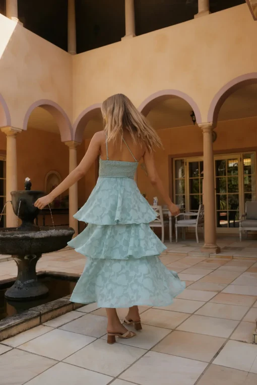 Ocean Nights One-Shoulder Maxi Dress Sage