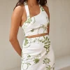 Over The Hedges Halter Crop Top Green