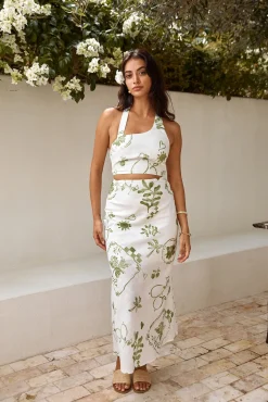 Over The Hedges Maxi Skirt Green