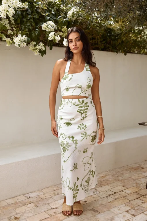 Over The Hedges Maxi Skirt Green