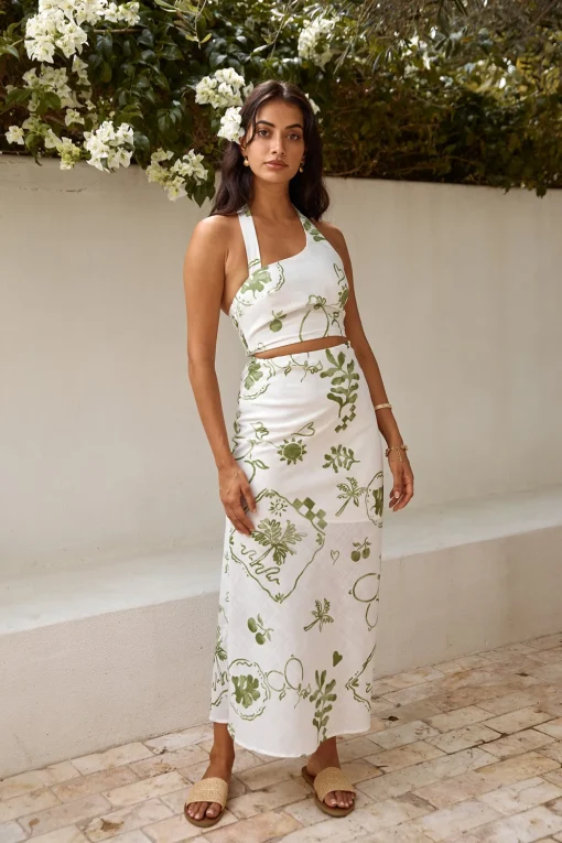 Over The Hedges Maxi Skirt Green