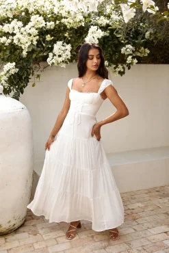 Party Favour Maxi Dress White