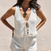 Pearlescent Jewels Crop Top White