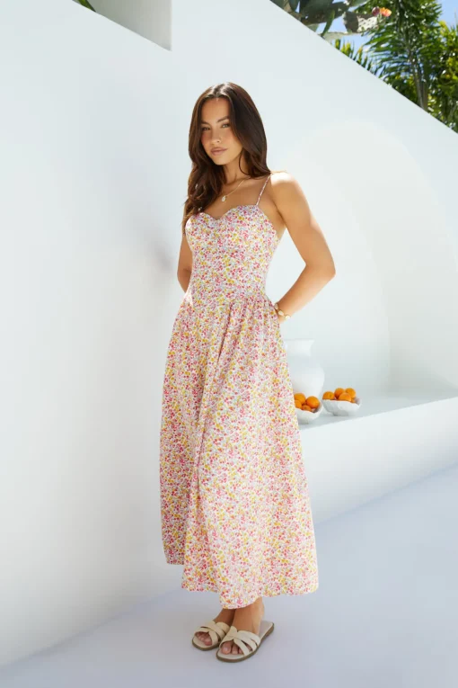Petal Play Midi Dress Pink