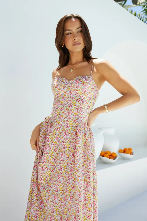 Petal Play Midi Dress Pink