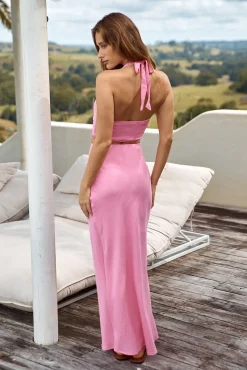 Plant A Kiss Maxi Skirt Pink