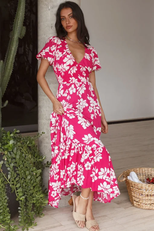 Planting Flowers Maxi Dress Pink
