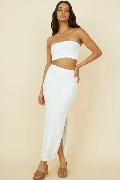 Poolside Adventure Maxi Skirt White
