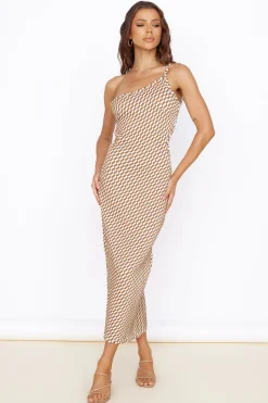 Roll The Dice Maxi Dress Brown
