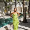 Romantic Flare Maxi Dress Green