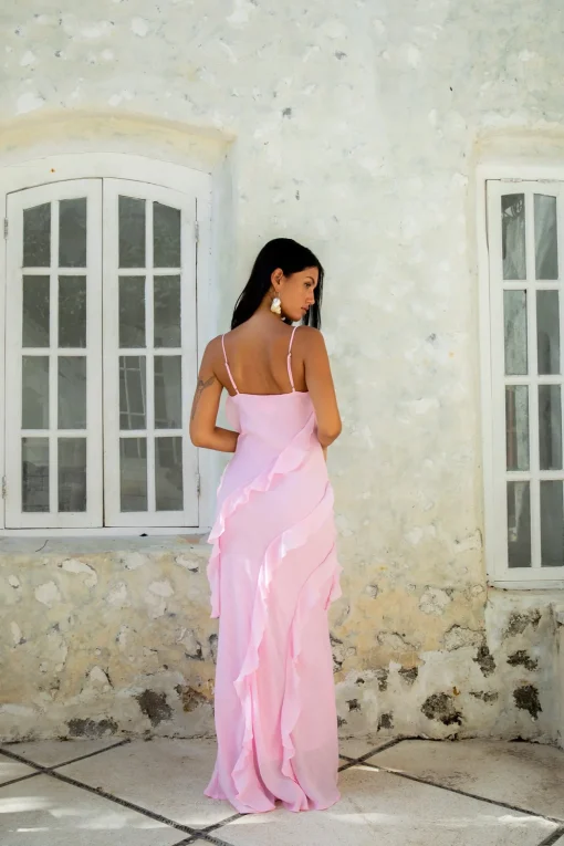 Romantic Flare Maxi Dress Pink