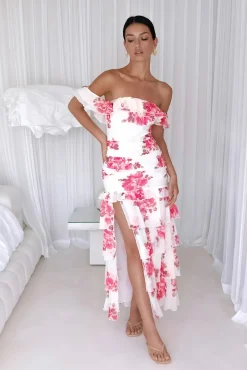 Rosella Off The Shoulder Maxi Dress Pink