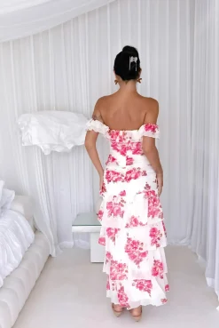 Rosella Off The Shoulder Maxi Dress Pink