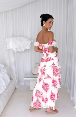 Rosella Off The Shoulder Maxi Dress Pink