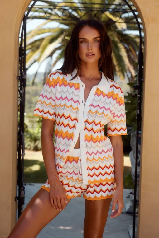 RUNAWAY THE LABEL Albie Short Orange Multi