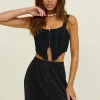 Running Flow Crop Top Black