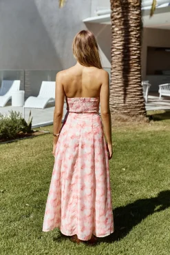 Sasha Strapless Maxi Dress Pink