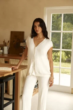 Seeking Memories Knit Pant White