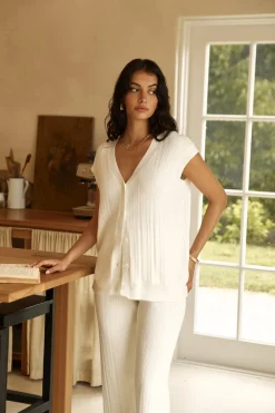 Seeking Memories Knit Pant White