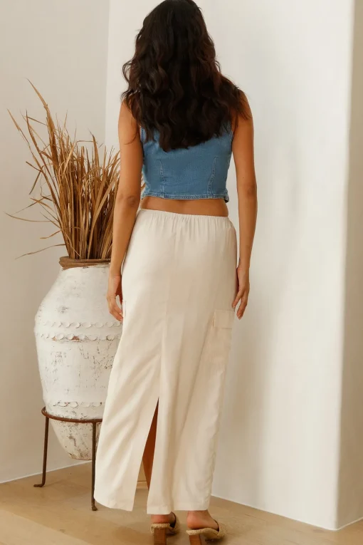 SEVEN WONDERS Picilo Long Midi Skirt Stone
