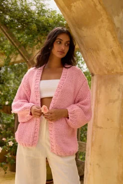Sherbert Knit Cardigan Pink