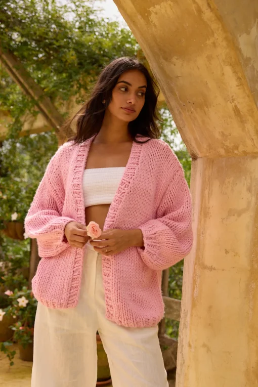 Sherbert Knit Cardigan Pink