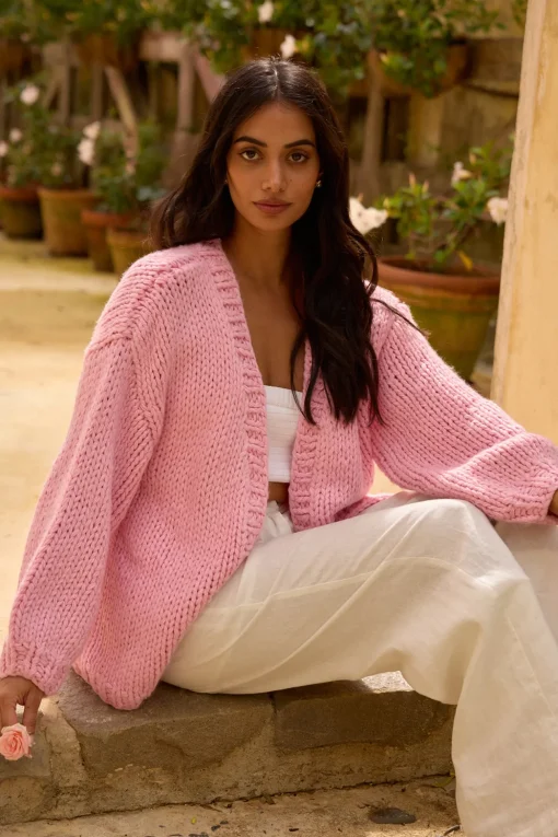 Sherbert Knit Cardigan Pink