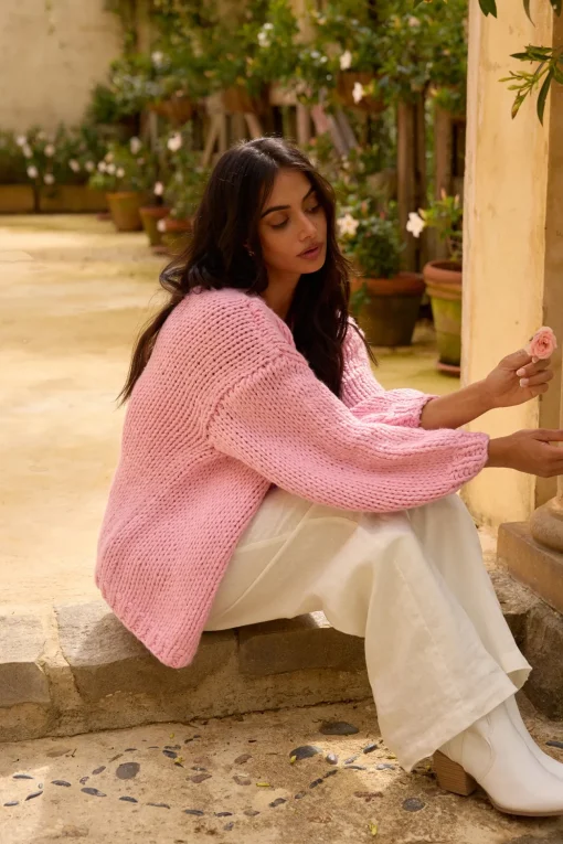 Sherbert Knit Cardigan Pink