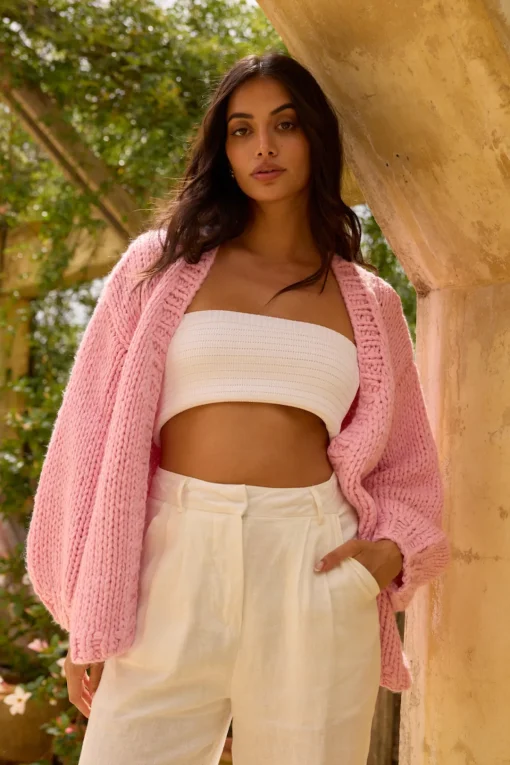 Sherbert Knit Cardigan Pink