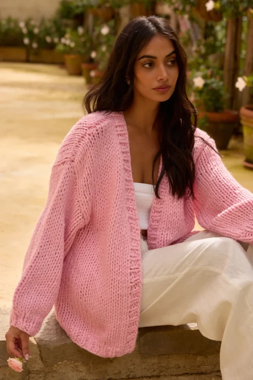 Sherbert Knit Cardigan Pink