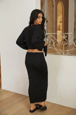 SNDYS August Knit Skirt Black