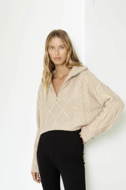 SNDYS Jax Crop Jumper Beige