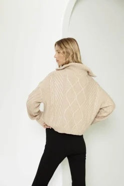 SNDYS Jax Crop Jumper Beige