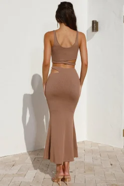 Sneaking Out Crop Top Chocolate