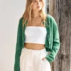 Soft Touch Wool Blend Cardigan Green