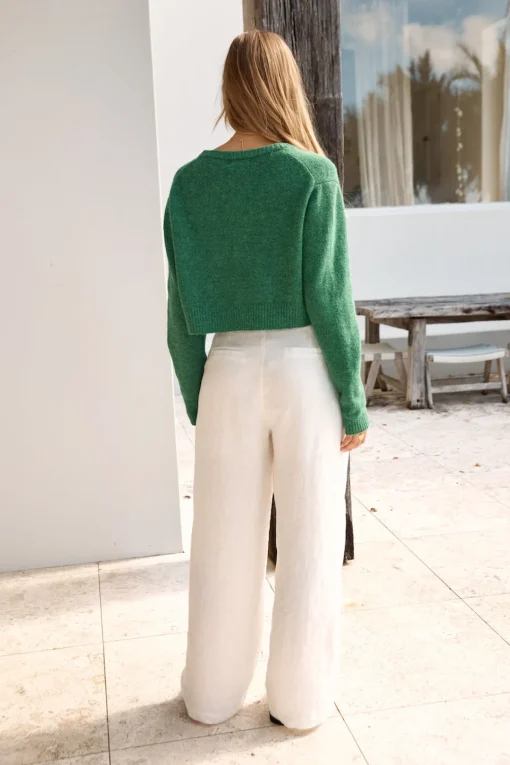 Soft Touch Wool Blend Cardigan Green