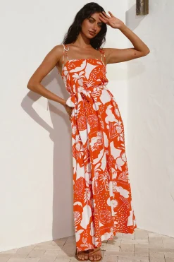 Star Gazing Maxi Dress Orange