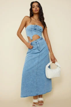 Starlit Symphony Crop Top Denim