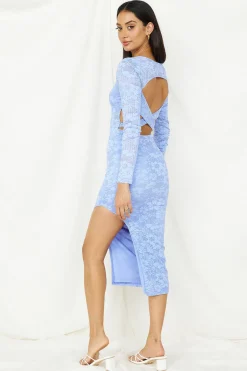 Sudden Moments Midi Dress Blue
