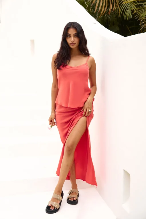 Summer Mirage Cami Top Red