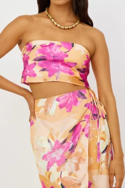 Sun On My Shoulder Crop Top Floral